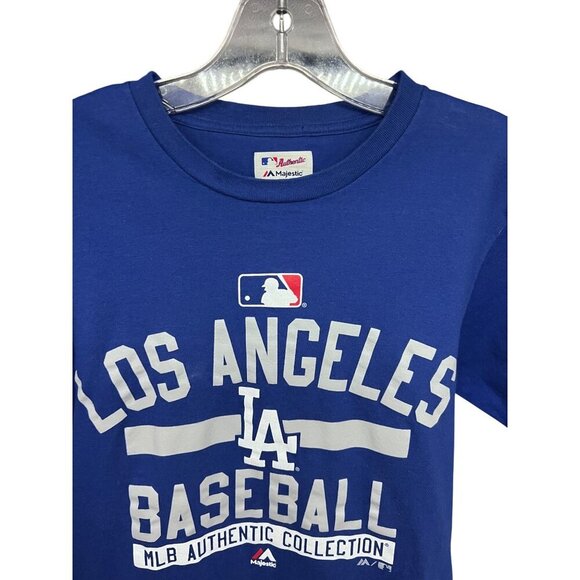 Majestic Mens LA Los Angeles Dodgers Baseball MLB Blue Graphic T-Shirt Medium - Picture 3 of 5